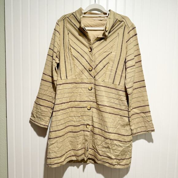 Soft Surroundings Verde Jacket Tan Longline Size Large - Picture 2 of 7